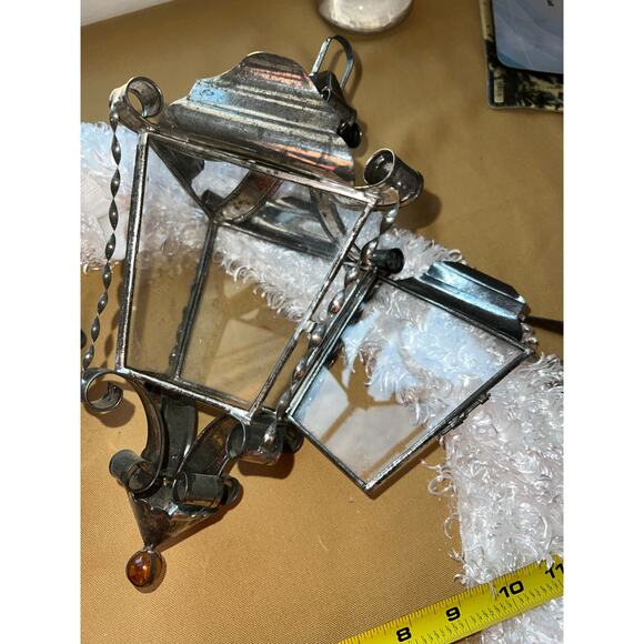 Vintage lanterns metal glass tea lights candles ornate decor - Picture 10 of 13